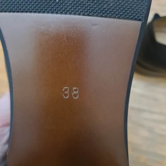 Classic black leather lace-up business office shoes size 38 - Picture 9 of 9